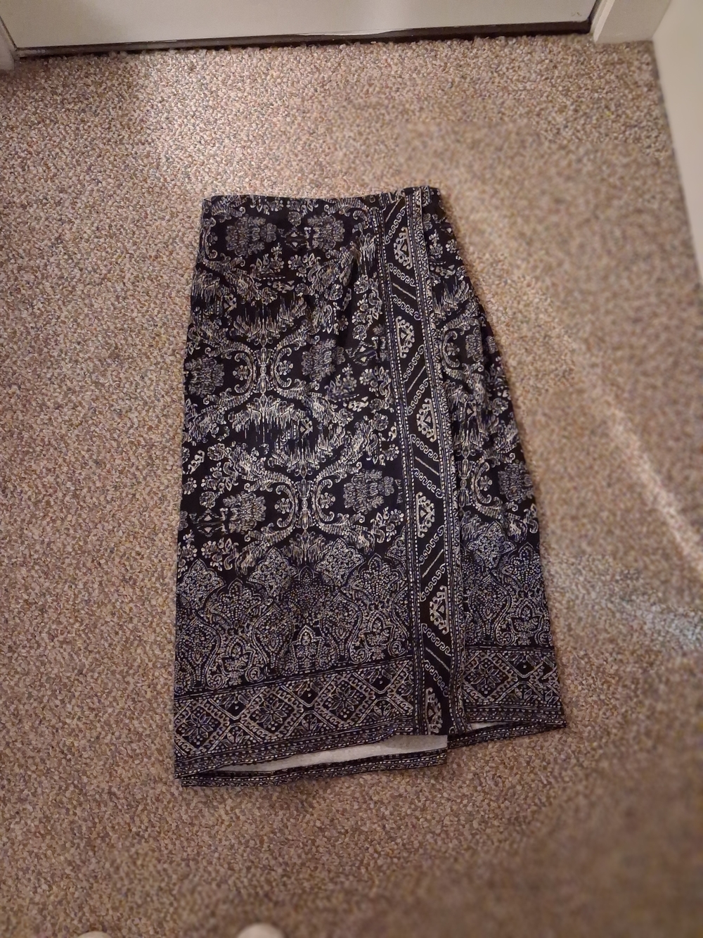 Coldwater Creek Black and White Maxi Wrap Skirt